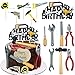 KDPATFAV 18PCS Tools Cake Topper Tools Cake Decorations Toolbox Wrench Hammer Mechanic Drill Plier Handsaw Tape Measure Screwdrivers Themed Happy Birthday Party Decor - Image 3