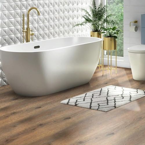 Chejiaye Luxury Thicken Wood Grain Peel and Stick Floor Tiles Self-Adhesive Vinyl Flooring Roll-DIY Easy for Wall and Floor,Hard Surface/Waterproof/Anti Slip (Brown Vinyl Flooring, 17.72 "W x 118" L) - Image 2