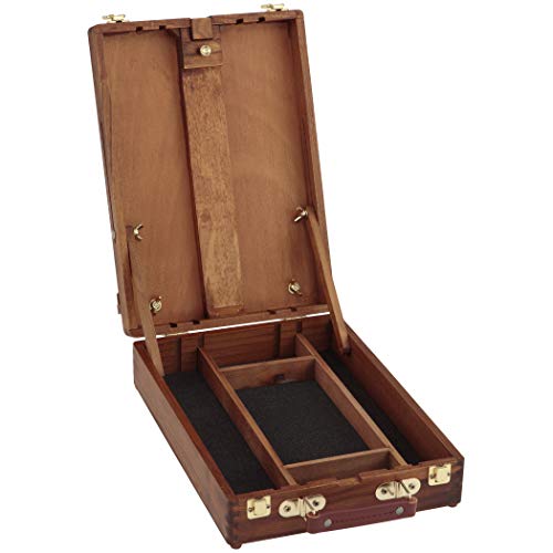 Creative Mark Soho Urban Artist Sketch Box and Table Easel - Portable, Multi Media, Adjustable Angle with Storage Compartments - Walnut Finish - Image 3
