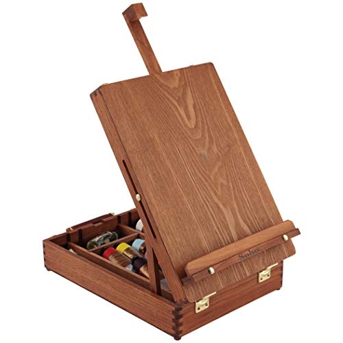 Creative Mark Soho Urban Artist Sketch Box and Table Easel - Portable, Multi Media, Adjustable Angle with Storage Compartments - Walnut Finish - Image 5