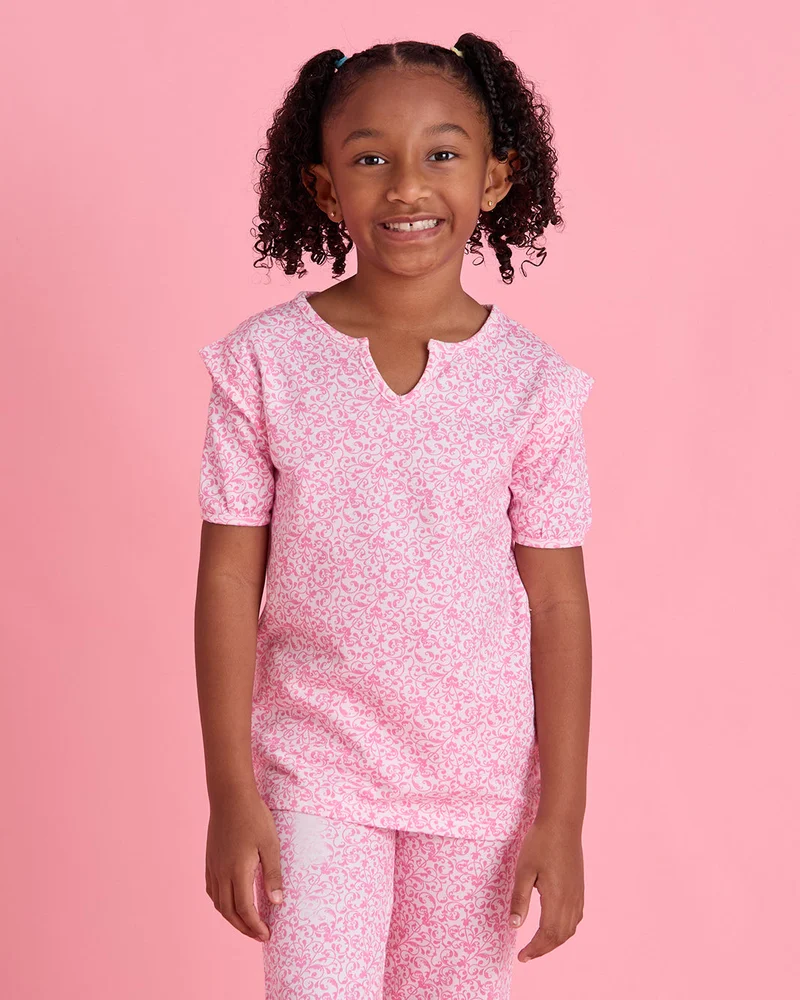 Redtag Girls Pink Printed 2 Pieces Set