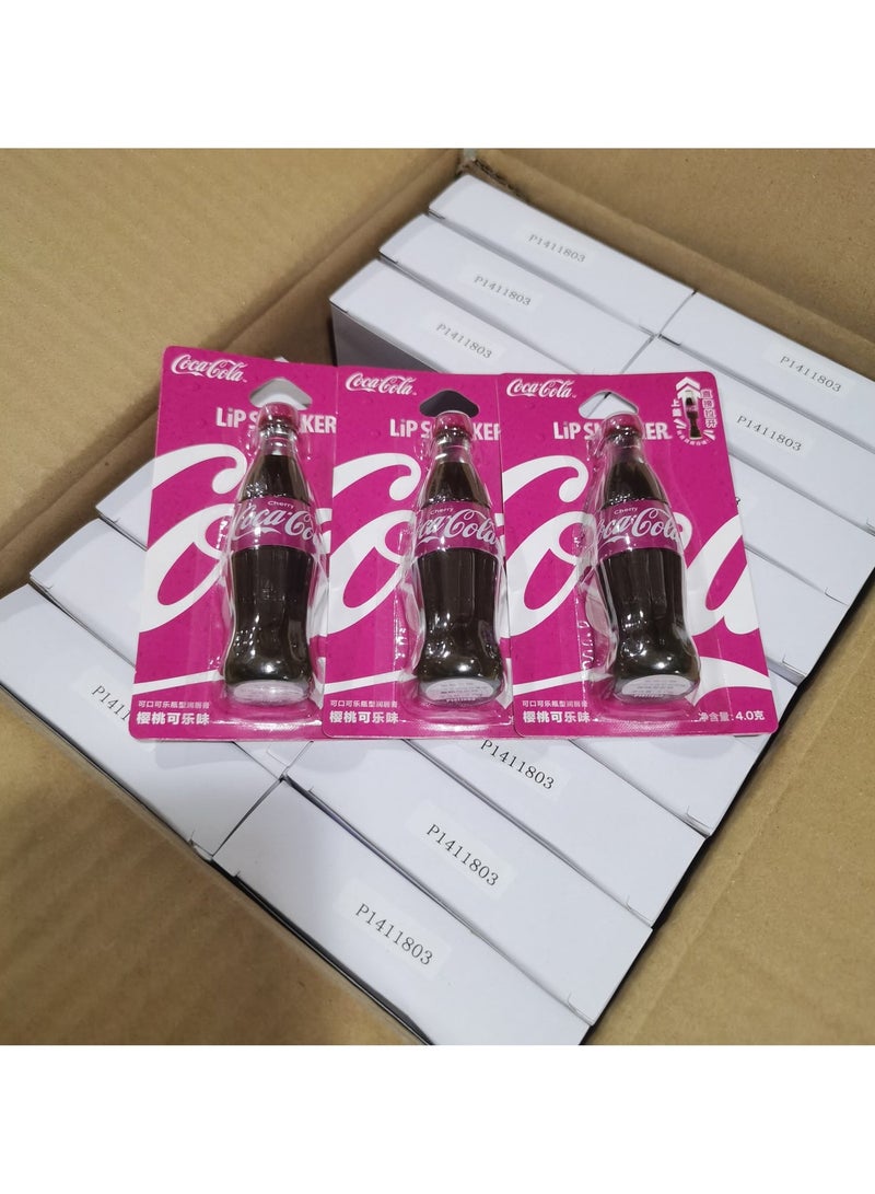 lip smacker diss co-branded cherry cola flavor (bottled) lip balm cartoon lip moisturizing