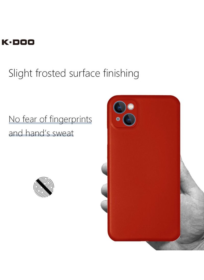 K-Doo - Air Skin Case Ultra Slim Back Cover Skin for iphone 13 Frosted Anti Slip Full Coverage Red - Image 1