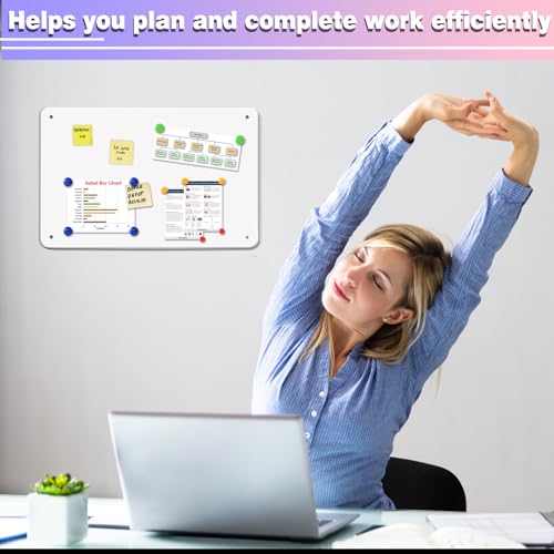 HYHOSHI White 2Pack Magnetic Board,17.5" x 11.4" Magnet Bulletin Board to Display Magnetic Notes, Poetry, Photos, Suitable for Wall, Refrigerator, Cabinet etc, Come with 4 Pcs Dual Lock Tape and Screws - Image 5