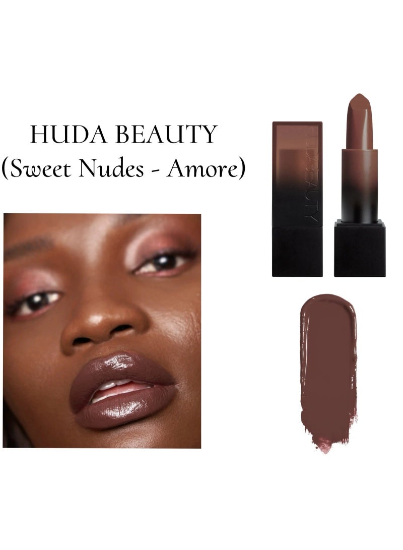 هدى بي بي Huda Beauty Power Bullet Cream Lipstick - Sweet Nudes In Shade AMORE - Image 2