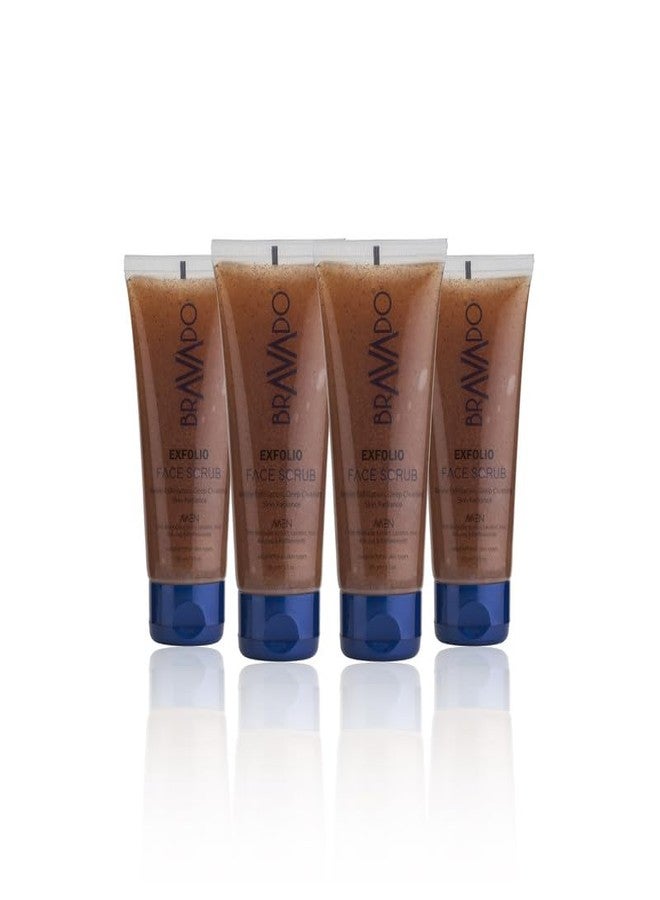 برافادو مقشر الوجه براڤادو إكسفوليو للرجال 100 غرام (عبوة من 4) | منظف عميق للوجه | يزيل الجلد الميت والرؤوس السوداء والتسمير | يفتح المسام، وينعم ملمس البشرة | بشرة نضرة، مشرقة، ونقية - Image 1