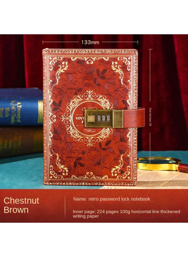 Bluejw Retro European-style Password Notebook Gift Box Hand Account Suit With Lock Hand Account Book For Boys And Girls Cute Cartoon Girls - Image 1