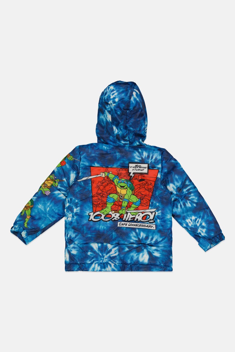 nickelodeon Toddlers Boy Tie Dye Puffer Jacket, Blue - Image 2