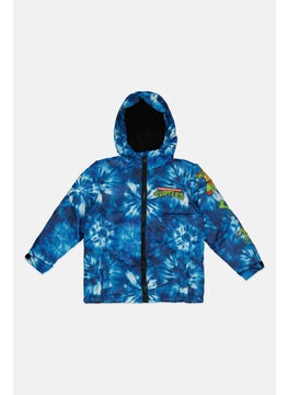 nickelodeon Toddlers Boy Tie Dye Puffer Jacket, Blue  - Image 1