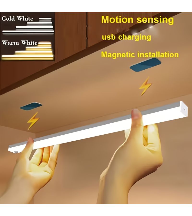 2 Pack Warm Light 7.87 Inch Rechargeable LED Light Bar Magnetic Installation Adjustable Brightness - Image 4