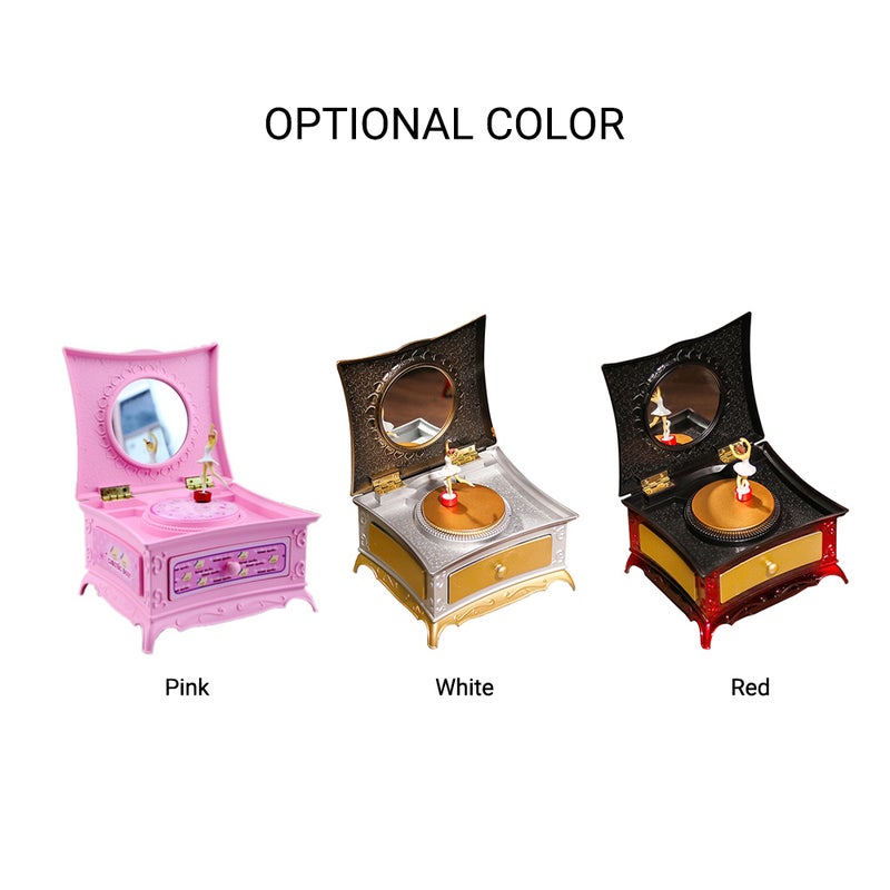 Dancing Girl Music Box Creative Dressing Table Music Jewelry Box Retro Home Decoration Gift Music Gift Pink - Image 5
