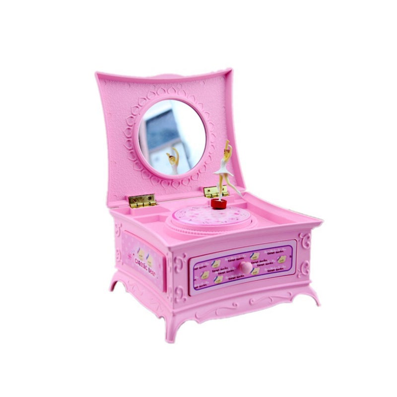 Dancing Girl Music Box Creative Dressing Table Music Jewelry Box Retro Home Decoration Gift Music Gift Pink - Image 1