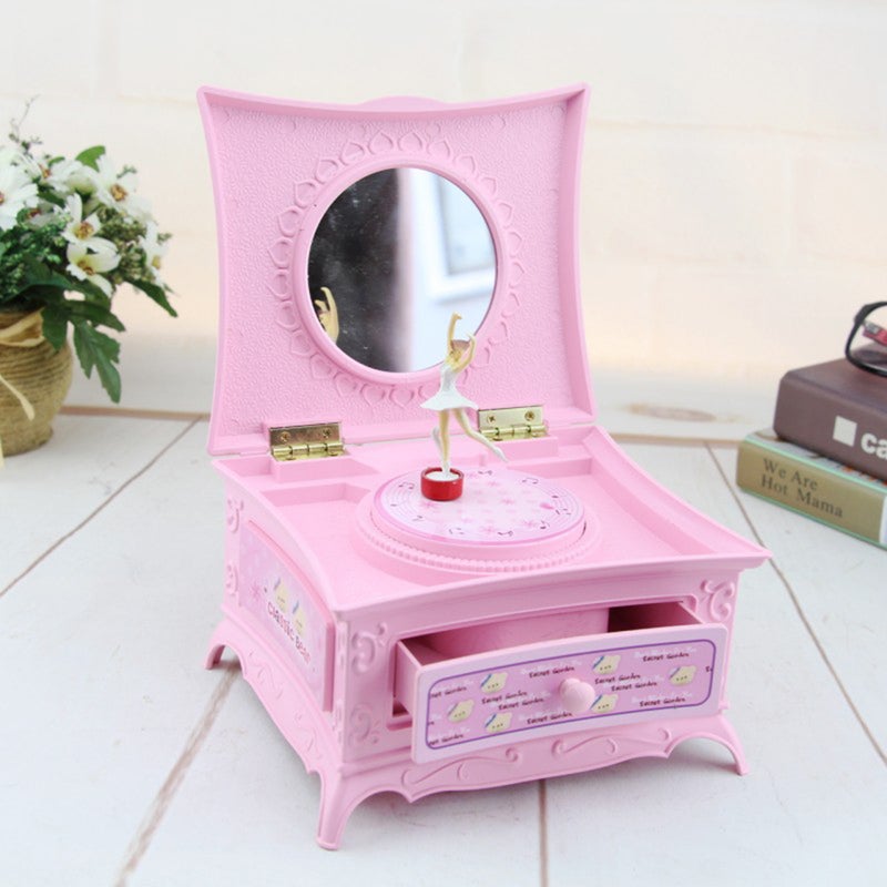 Dancing Girl Music Box Creative Dressing Table Music Jewelry Box Retro Home Decoration Gift Music Gift Pink - Image 4