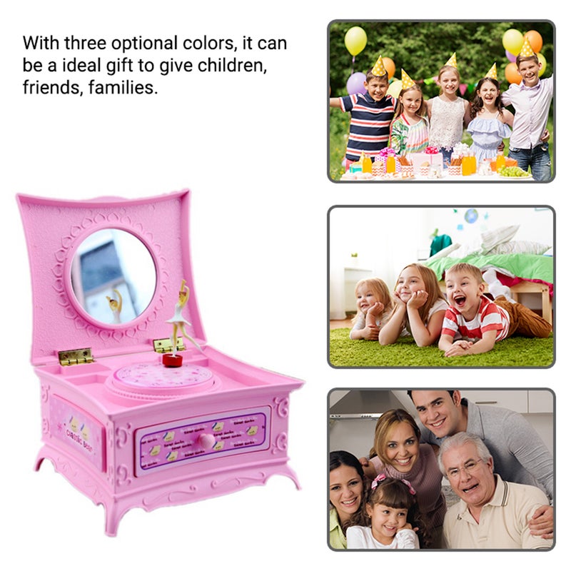 Dancing Girl Music Box Creative Dressing Table Music Jewelry Box Retro Home Decoration Gift Music Gift Pink - Image 3