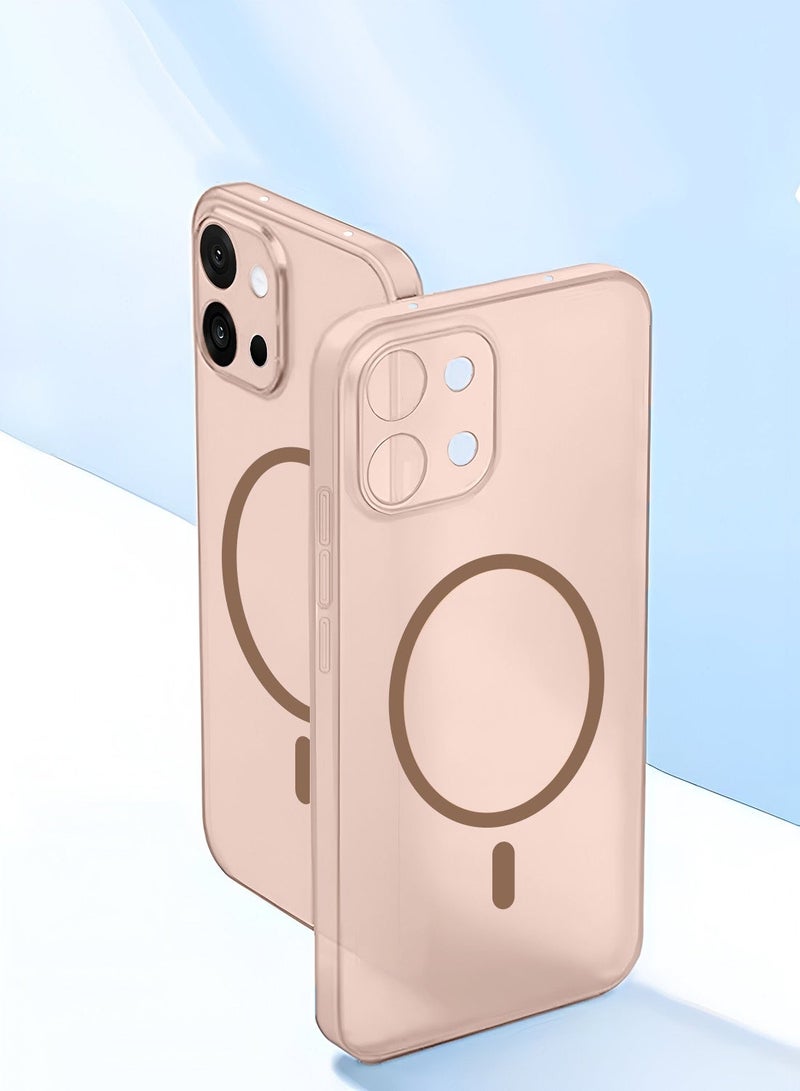 Wtech OnePlus 13T 5G 2025 Syndee Series Hybrid Translucent Magsafe with Magnetic Charging Raised Camera Lips Elegant Look Case Cover - Peach Pink - Image 2