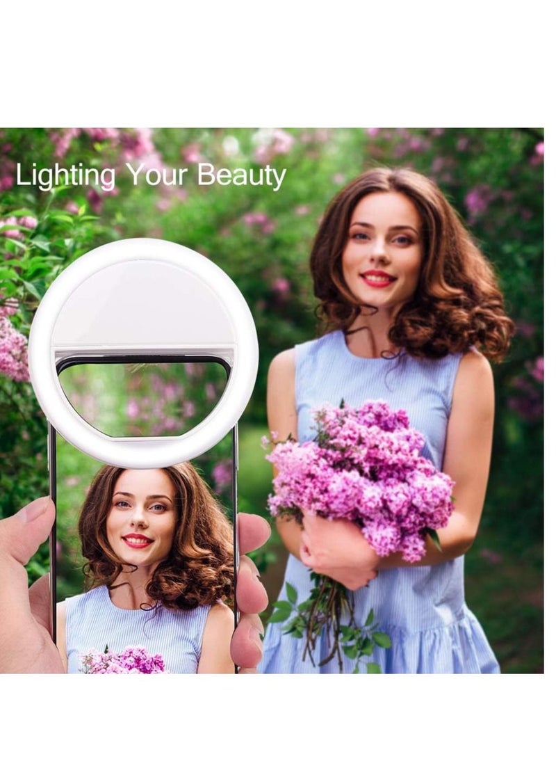 184 Selfie Ring Light with 36 LED Bulbs, Flash Lamp Clip Ring Lights Fill-in Lighting Portable for Phone/Tablet/iPad/Laptop Camera