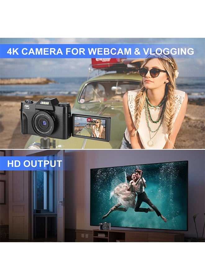 Digisand Compact 4K Digital Camera Video Camcord 75MP 3Inch IPS Screen Auto Focus 16X Zoom with 64G Memory Card  - Image 4