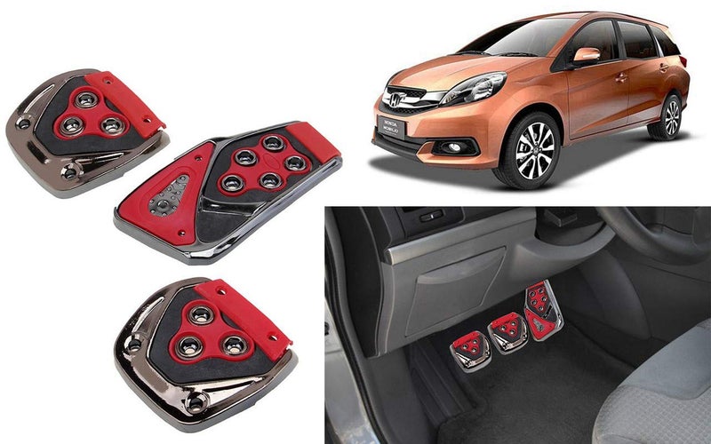 Selifaur - 3 Pcs Red Non-Slip Manual Car Pedals kit Pad Covers Set for Mobilio - Image 1