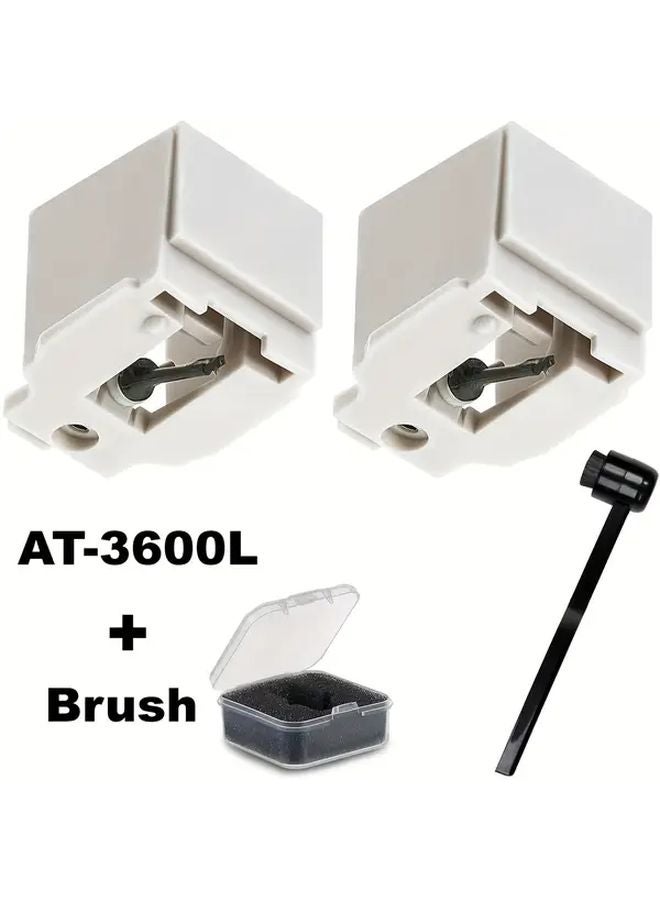 2 Pack ATN3600L Stylus Needle With Diamond Tip Carbon Fiber Includes Brush Storage Box - Image 1