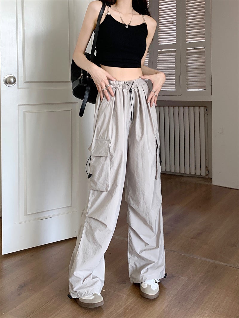 American-Style Retro Workwear Casual Pants Women'S Summer All-Match Straight Pants Loose Wide-Leg Pants Ins - Image 1