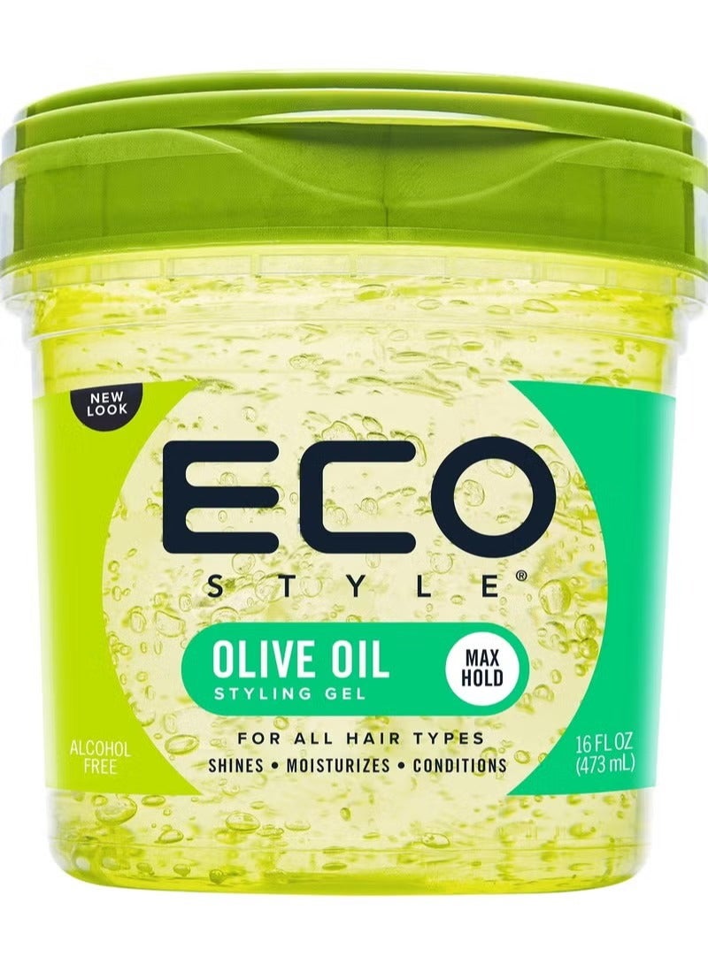 Eco Style Olive Oil Hair Gel Alcohol-Free with Shine & Moisture – 473ml - Image 1