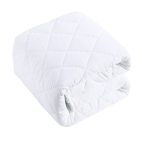 BEDSUM 100 Brushed Microfiber Down Alternative Toddler Comforter Ultra Soft Lightweight and Warm Breathable Crib Quilted Blanket for Nursery Stroller Bed 39x47 Inches White