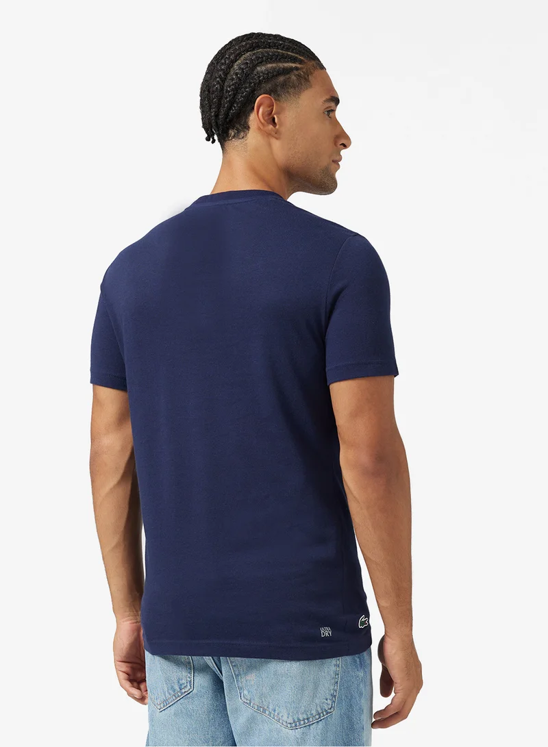 LACOSTE Ultra Dry Printed Crew Neck T-Shirt