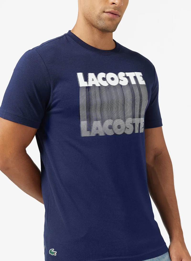 LACOSTE Ultra Dry Printed Crew Neck T-Shirt