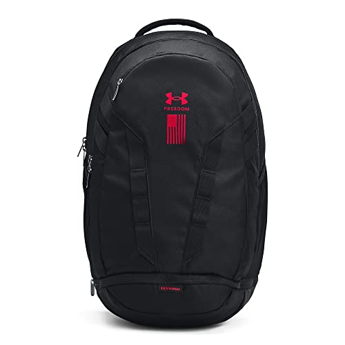 Under Armour Unisex-Adult Hustle 5.0 Backpack , (017) Black / Black / Red , One Size Fits All - Image 1