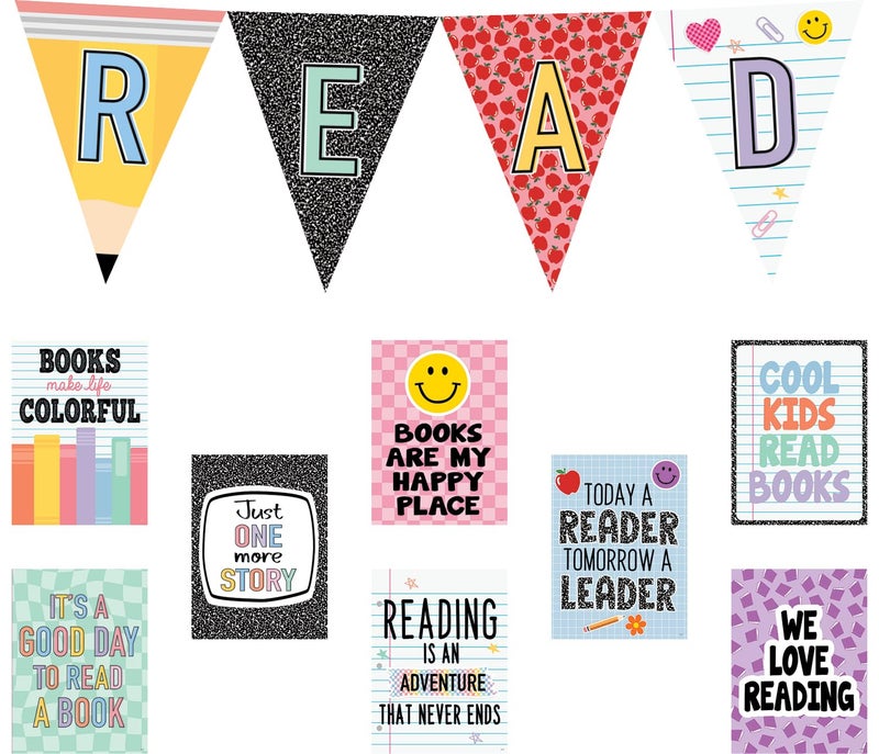 Teacher Created Resources Cool for School Read Pennants Bulletin Board TCR9302 - Image 2