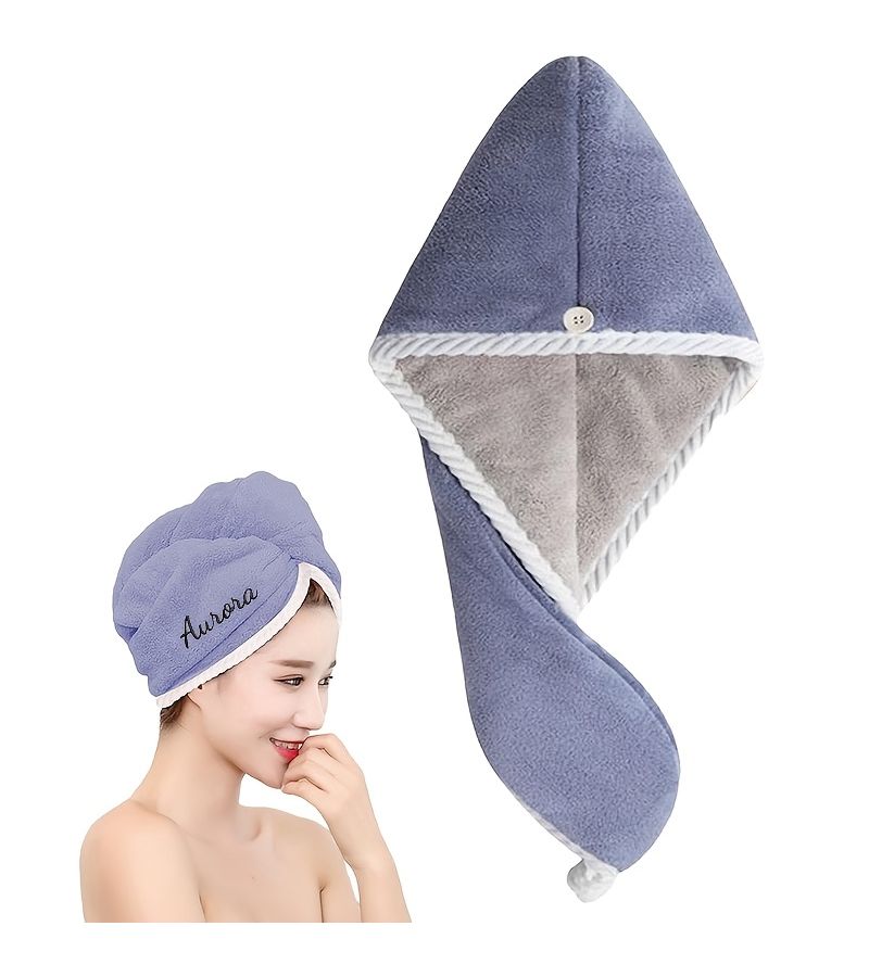 Personalized Embroidered Double Layer Hair Drying Cap Pink Green - Image 5