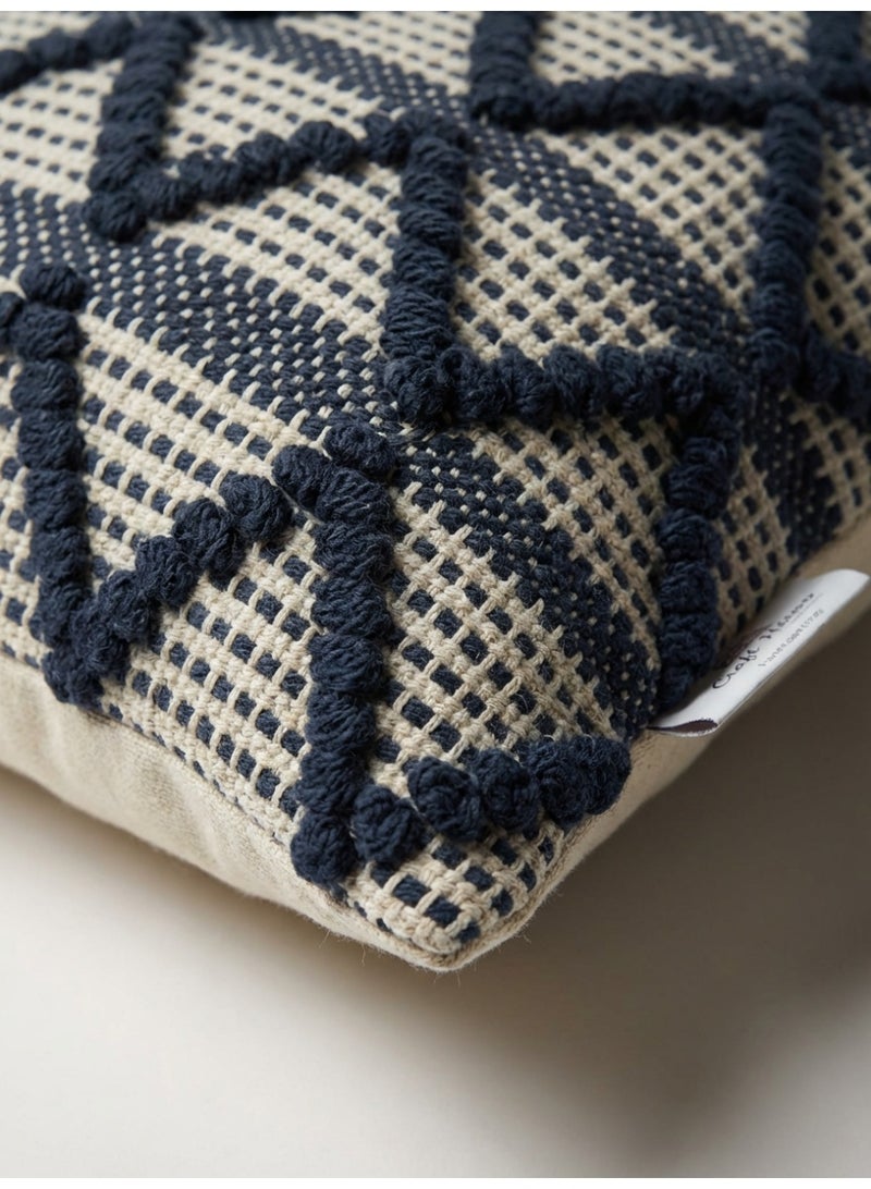 Ambrosia غطاء وسادة قطن هاندلوم سيلينا (مجموعة من 2) Navy – 45 × 45 سم - Image 2
