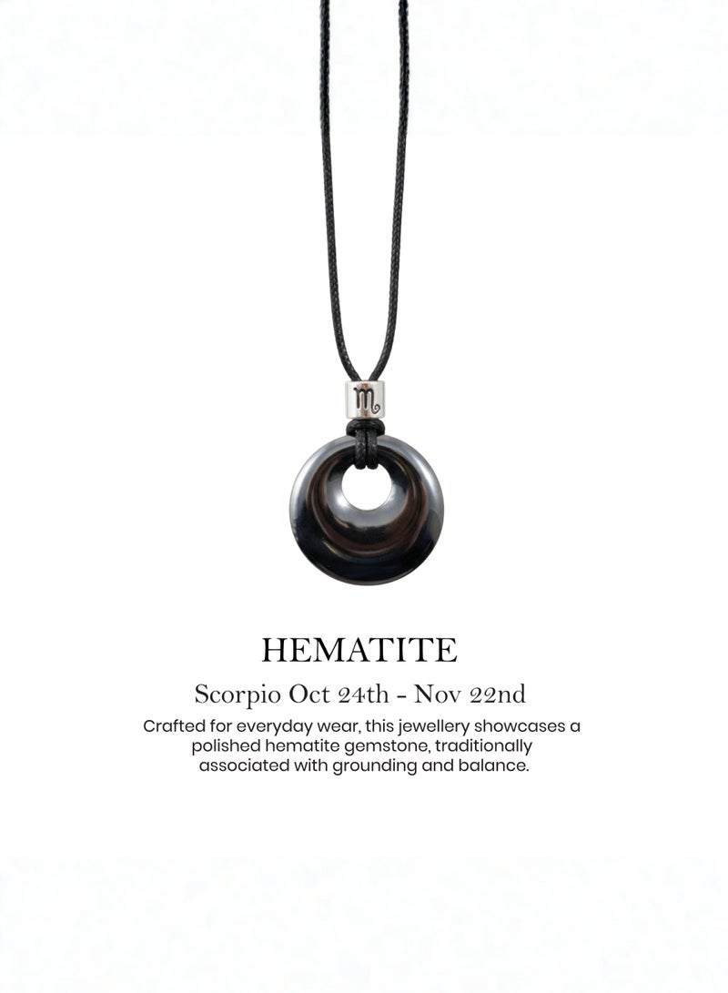 British Fossils Zodiac Pendant Scorpio - Hematite - Image 3