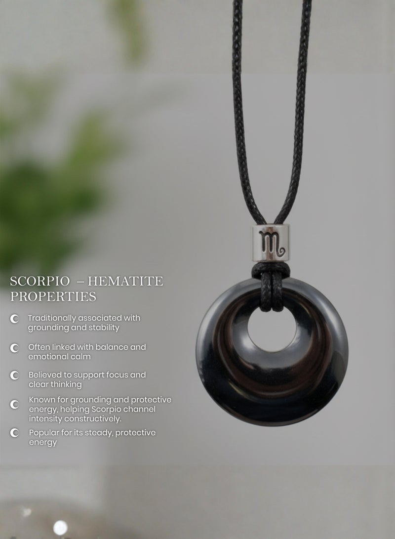 British Fossils Zodiac Pendant Scorpio - Hematite - Image 5