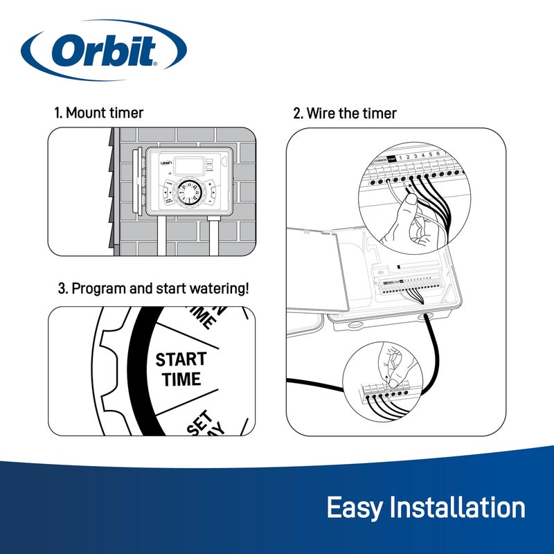 Orbit 57894 4-Station Outdoor Swing Panel Sprinkler System Timer - Image 2
