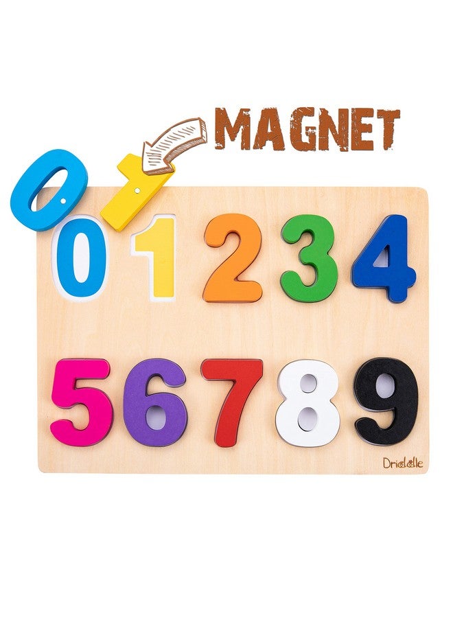 Driddle Magnetic Wooden Educational Number Puzzle - Learn Numbers & Color Recognition Toy - Toddler Preschool Game - Kids Montessori Education - Image 1