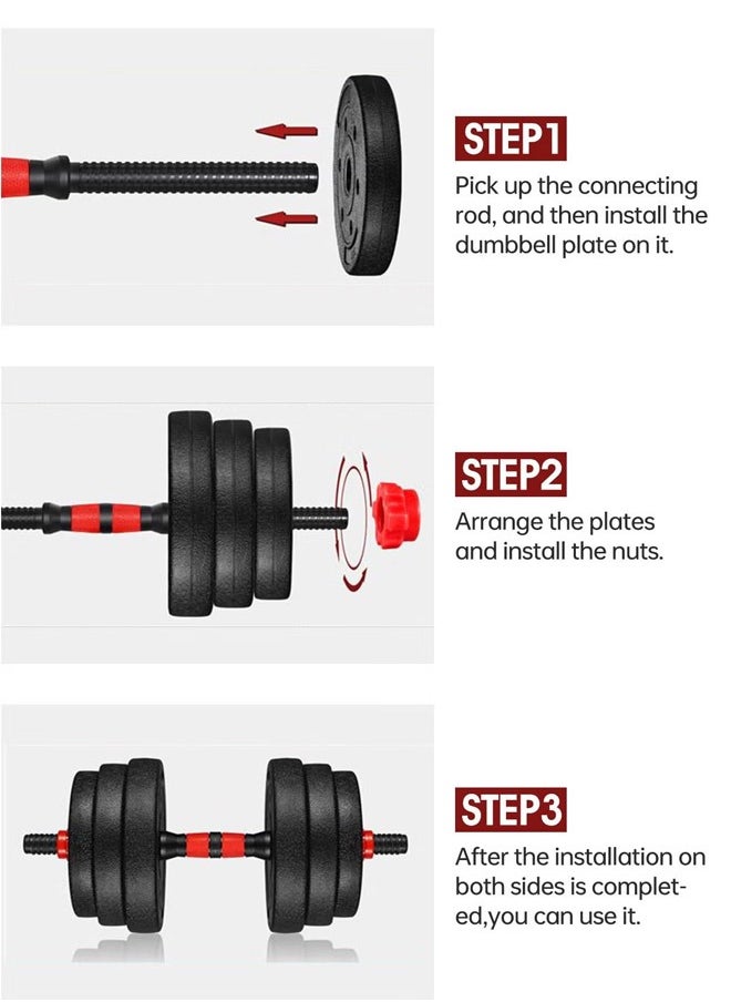Dumbbell set with adjustable weights 15 kg - with jump rope
