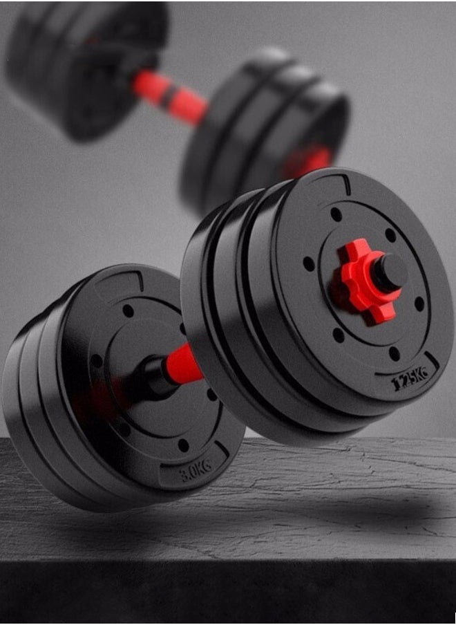 Dumbbell set with adjustable weights 15 kg - with jump rope