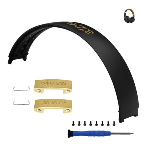 Adhiper Studio 3 Replacement Headband Hinge Replacement for Beats Studio3 HeadphoneDurable Parts Accessories Repair Kit SetBlack Gold - Image 1