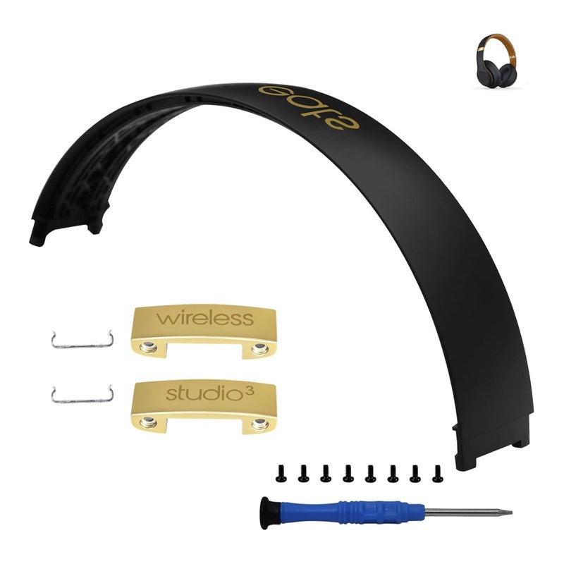 Adhiper Studio 3 Replacement Headband Hinge Replacement for Beats Studio3 HeadphoneDurable Parts Accessories Repair Kit SetBlack Gold - Image 2