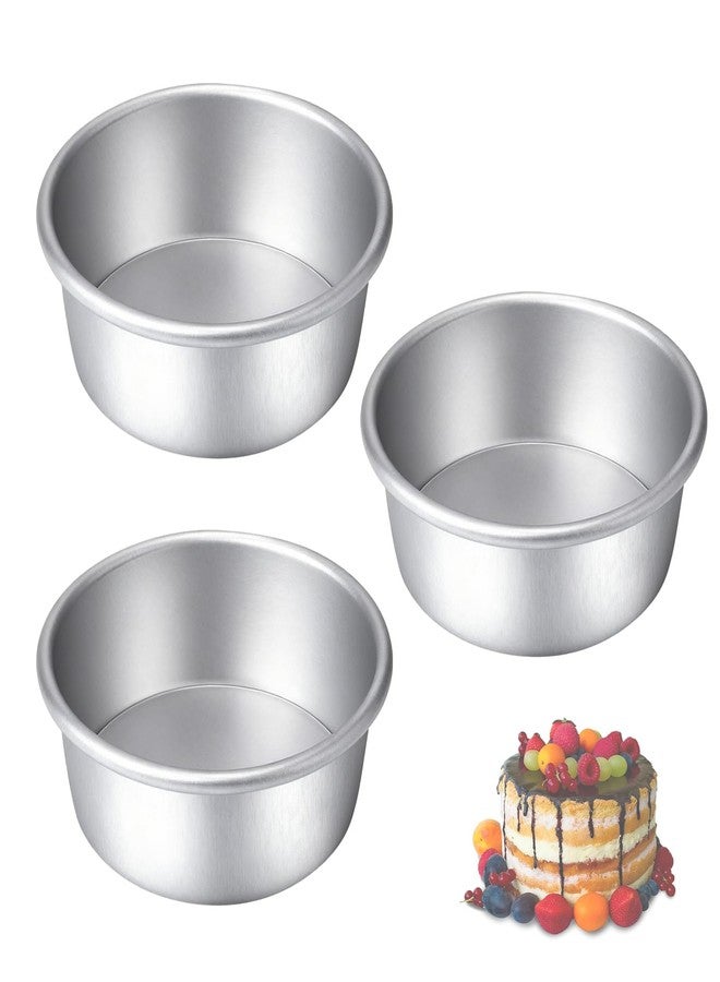 Piszvbej 3 Pack 4.5 Inch Small Cake Pan, Aluminum Bento Cake Pan, Small Round Baking Pans for Mini Cakes, Non-Stick, Easy Releasing and Cleaning, Ideal for Miniature, Bento, Layered Cakes and Cupcakes - Image 1