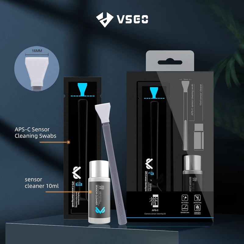 VSGO VS-S02-E APS-C Digital Camera Sensor Cleaning Kit Clean Swab × 10 with Sensor Cleaner Solution for Nikon Canon DSLR Cleaning - Image 2