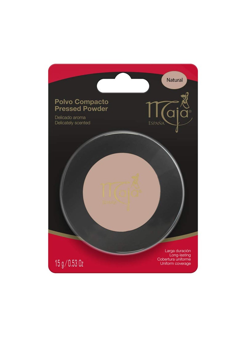 Myrurgia - Natural Maja Pressed Powder| Delicately Scented Pressed Powder, Mirror and Tassel Compartment for Flawless Skin; 0.53 Ounces - Image 1
