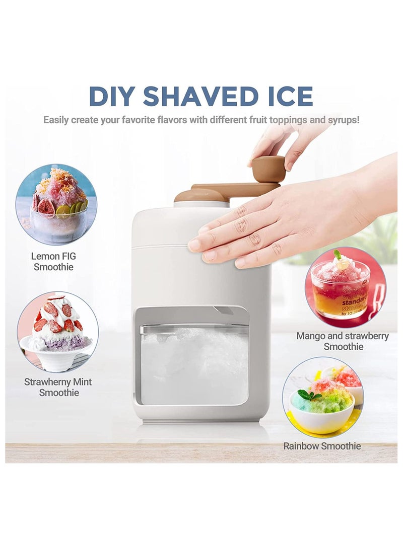 Manual Ice Crusher Slush Machine, Ice Shaver Cocktails, Portable Slushie Machines and Snow Cone Machine with Free Ice Cube Tray, BPA Free for Home Kitchen Resturant Use  - Image 2