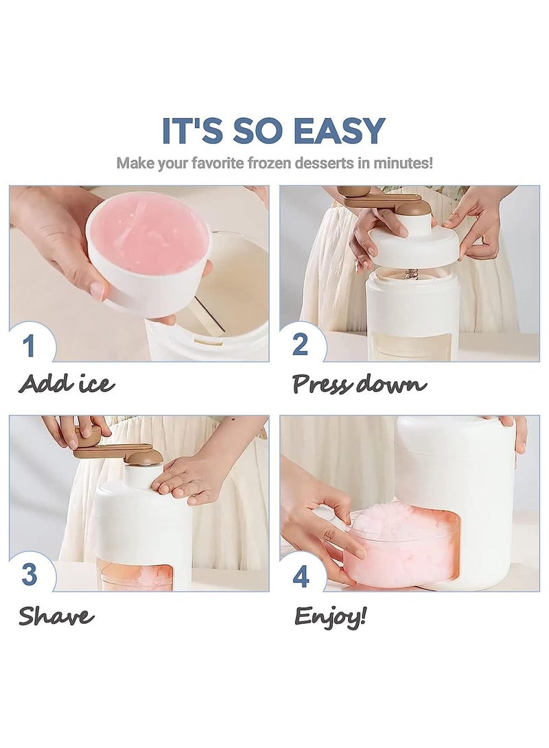 Manual Ice Crusher Slush Machine, Ice Shaver Cocktails, Portable Slushie Machines and Snow Cone Machine with Free Ice Cube Tray, BPA Free for Home Kitchen Resturant Use  - Image 4