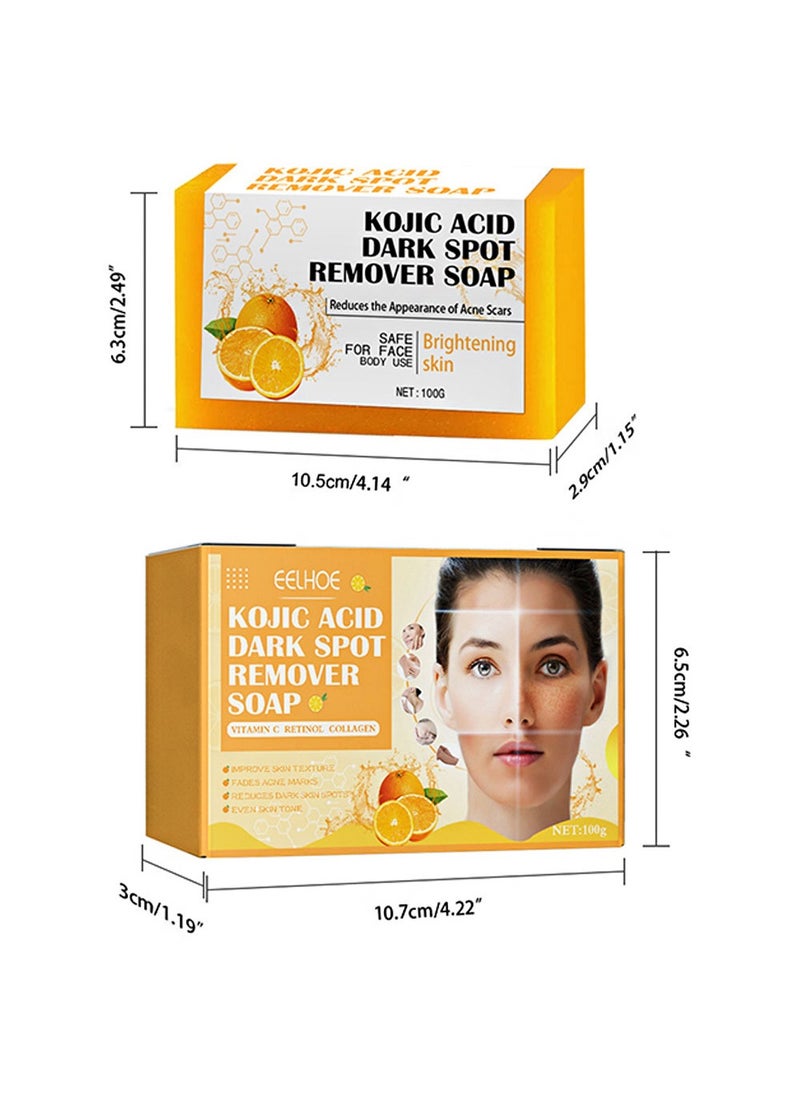 EELHOE Lemon  Kojic Acid Soap-Vitamin C Kojic Acid Soap for Dark Spot and Acne Mark-Improve Skin Texture,Fade Acne Mark , Reduce Dark Spot for Face and Body  - Image 2