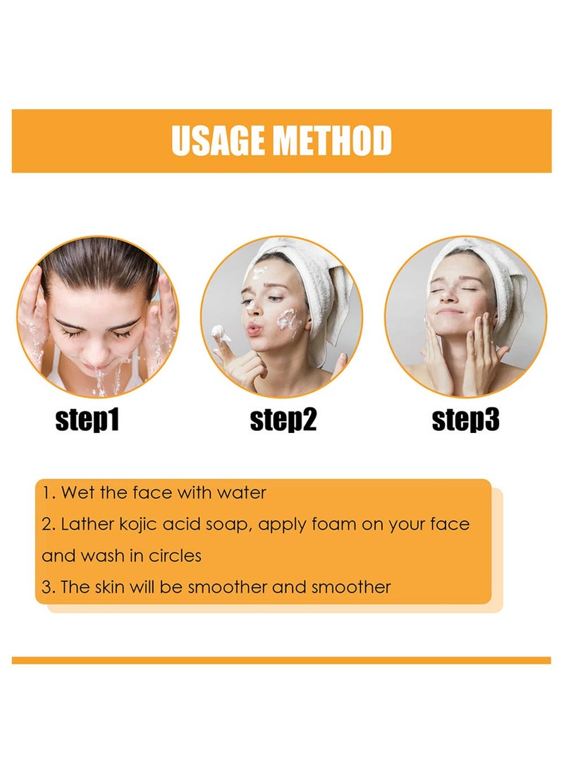 EELHOE - Lemon  Kojic Acid Soap-Vitamin C Kojic Acid Soap for Dark Spot and Acne Mark-Improve Skin Texture,Fade Acne Mark , Reduce Dark Spot for Face and Body - Image 1