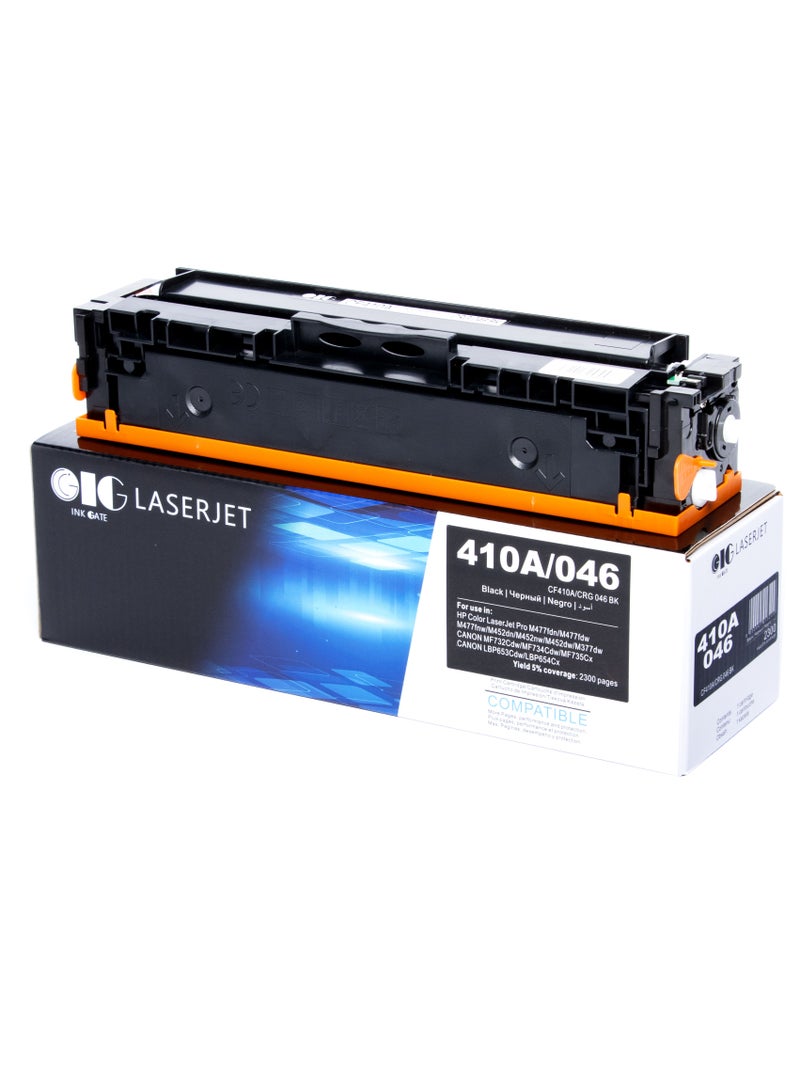 IG Compatible Black Toner Cartridge – CF410A / CRG046 – For HP Color LaserJet Pro M452, MFP M477, Canon LBP654Cx – Up to 2,200 Pages - Image 1