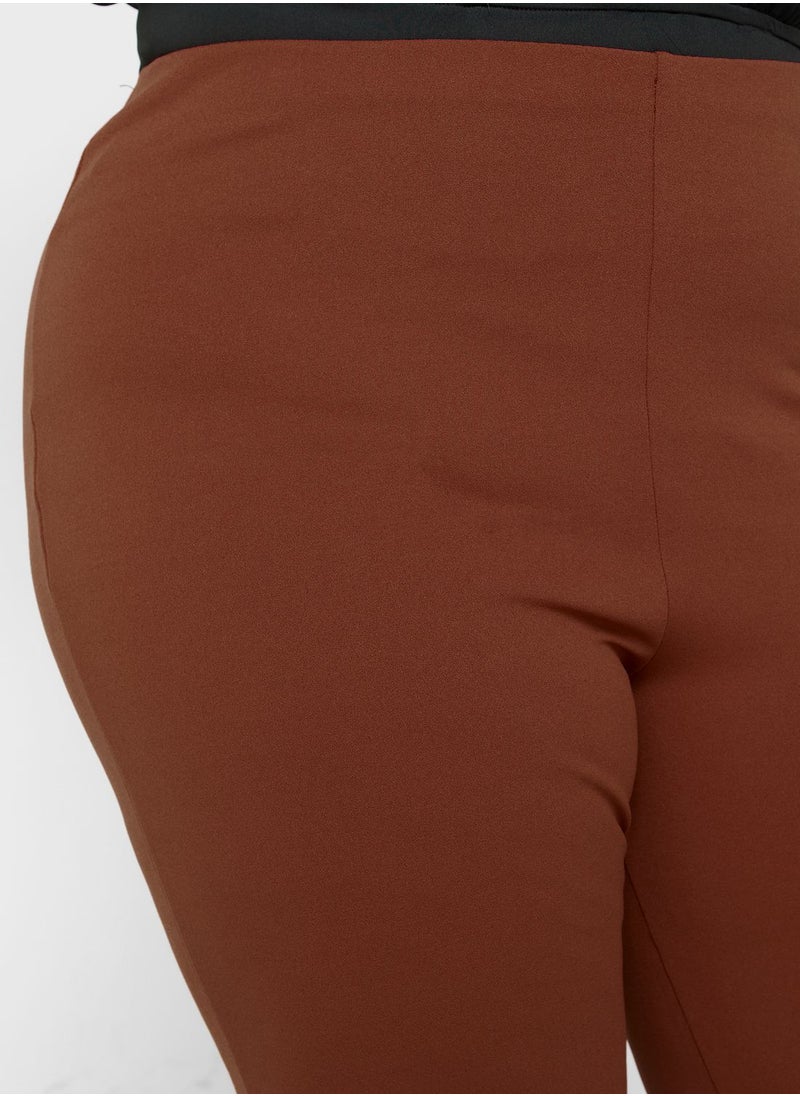 Public Desire Curve - Public Desire Curve Split Flare Trousers In Rust - Image 1