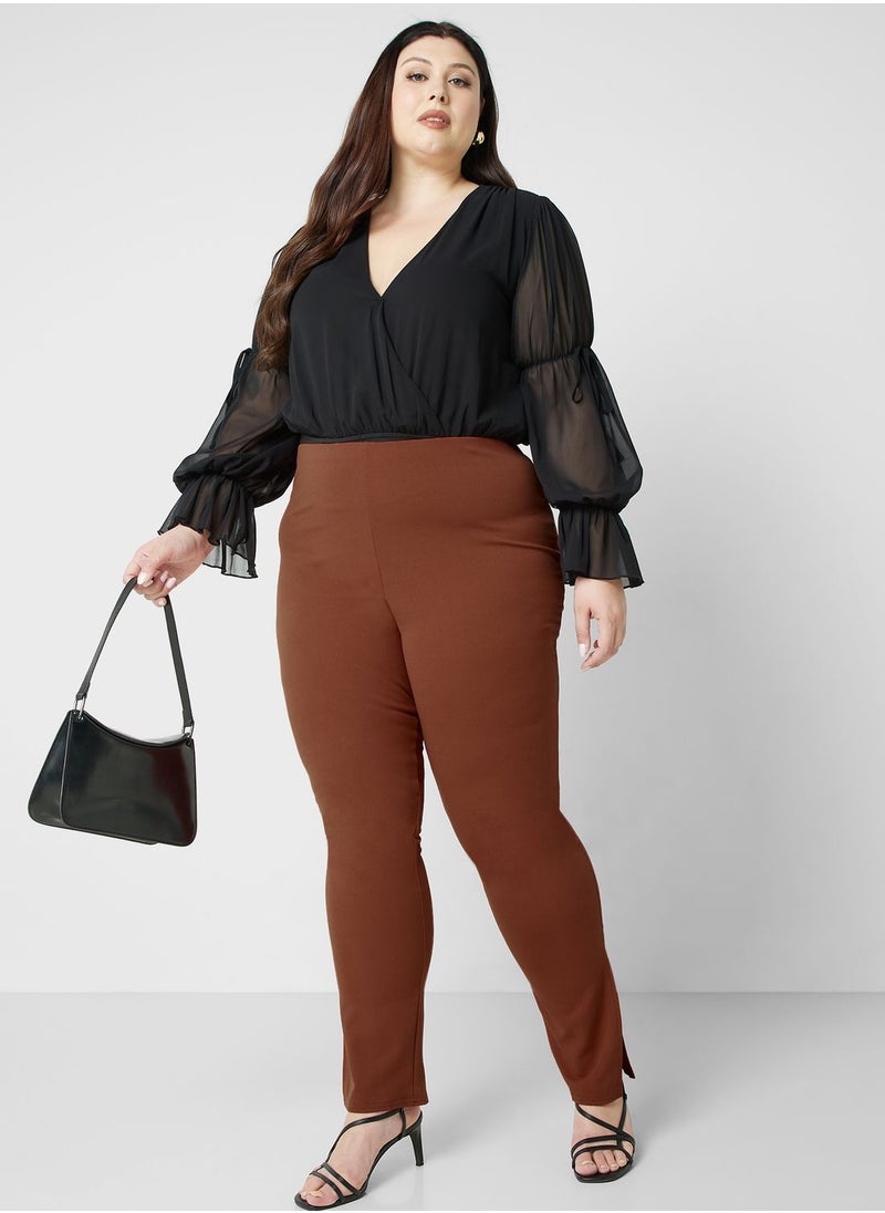 Public Desire Curve Split Flare Trousers In Rust - pzsku/Z7823C797E2C7AFEC7EC3Z/45/_/1707495241/95b473ec-c068-4d05-a3cd-b06cd58f5c5d